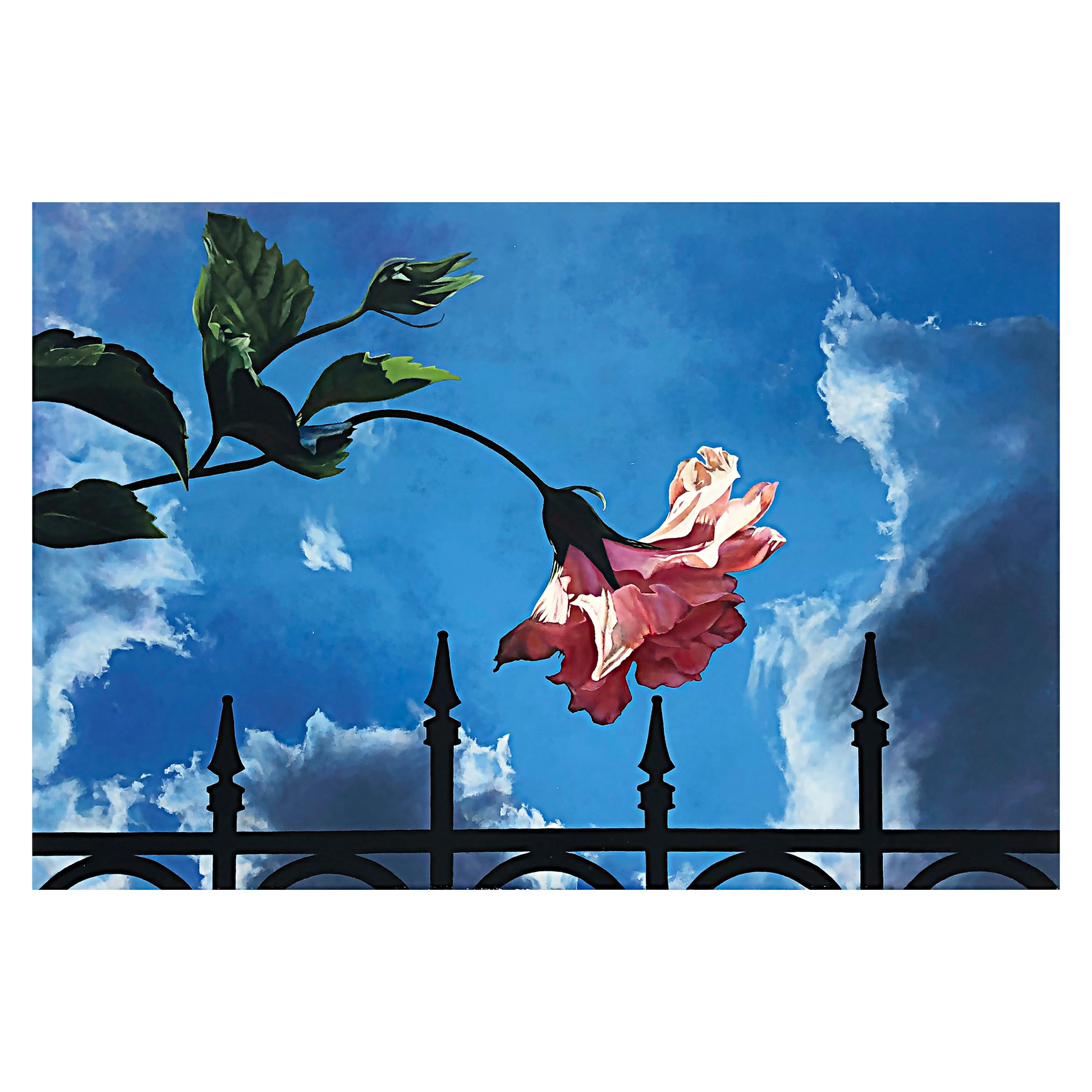 Gran pintura hiperrealista de flores, Teresa Frazee, "El secreto de la devoción" en venta