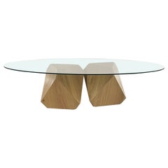 'hal', William Earle's iconic twin pedestal dining table with oval glass