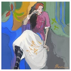 Pittura acrilica su tela originale "Oltre il paradiso" di Isaac Maimon