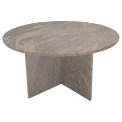 Table basse ronde italienne, années 1980