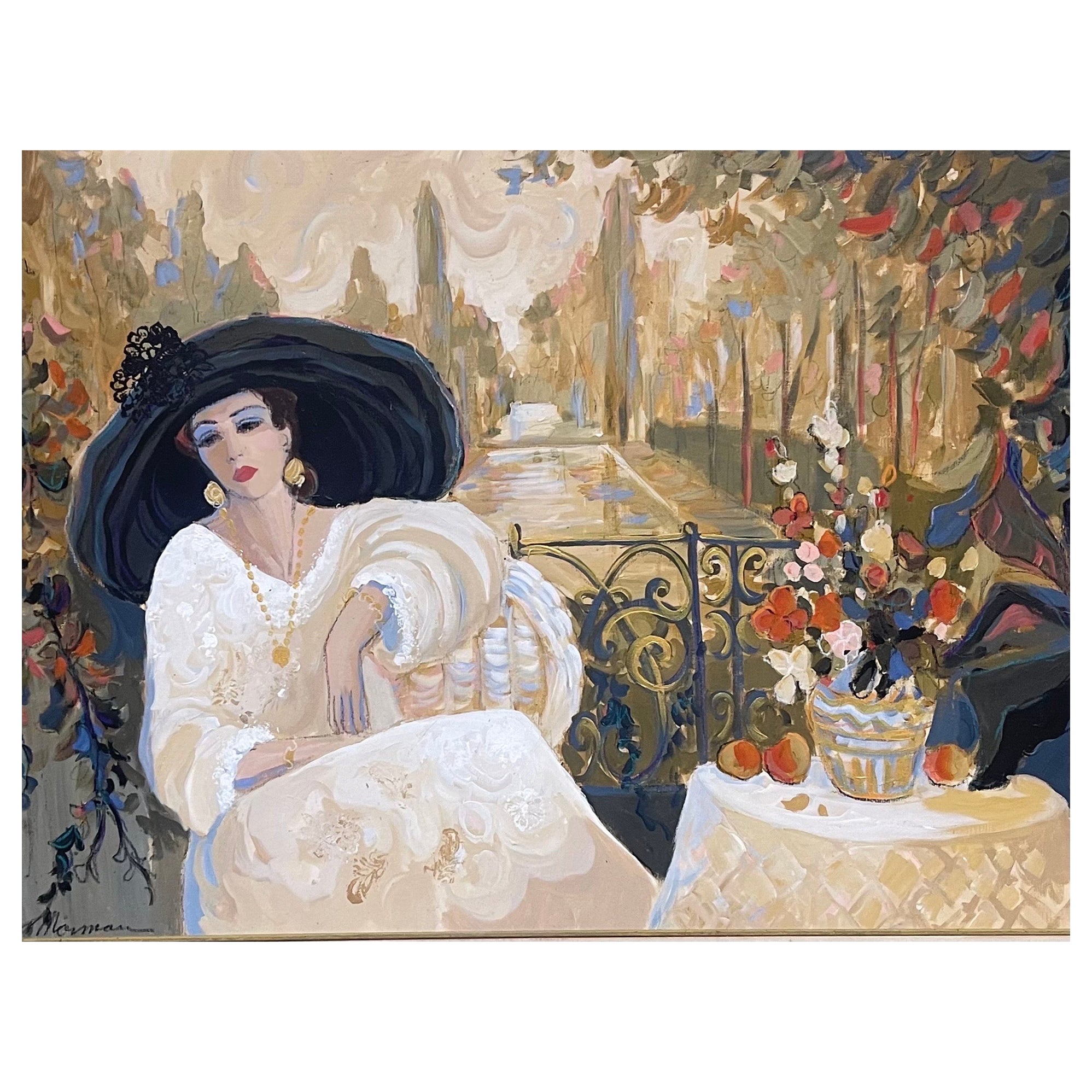 Large Original Oil on Canvas Painting by Isaac Maimon For Sale