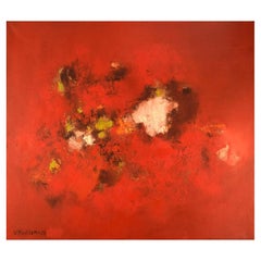 Veikko Kallinen, Finlandia, Composición abstracta, Óleo sobre lienzo, 1960s/1970s