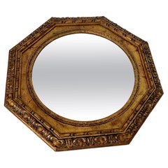 Wall Miror in Gilt and Carved Wood, Made in France circa 1930, Gilt Color