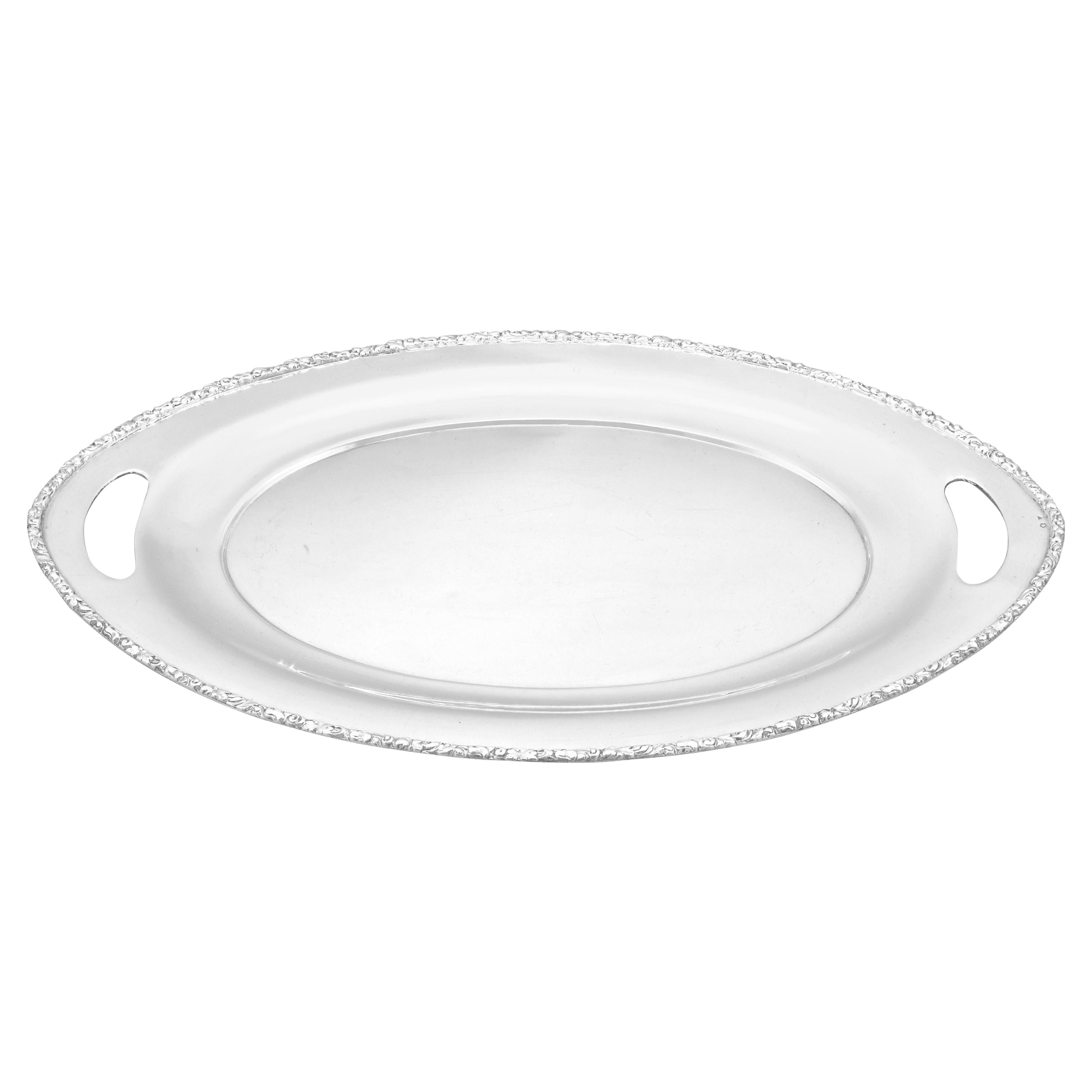 Bandeja para bebidas de plata austrohúngara antigua