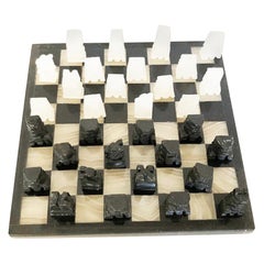 Chessboard in Precious Alabaster-Art