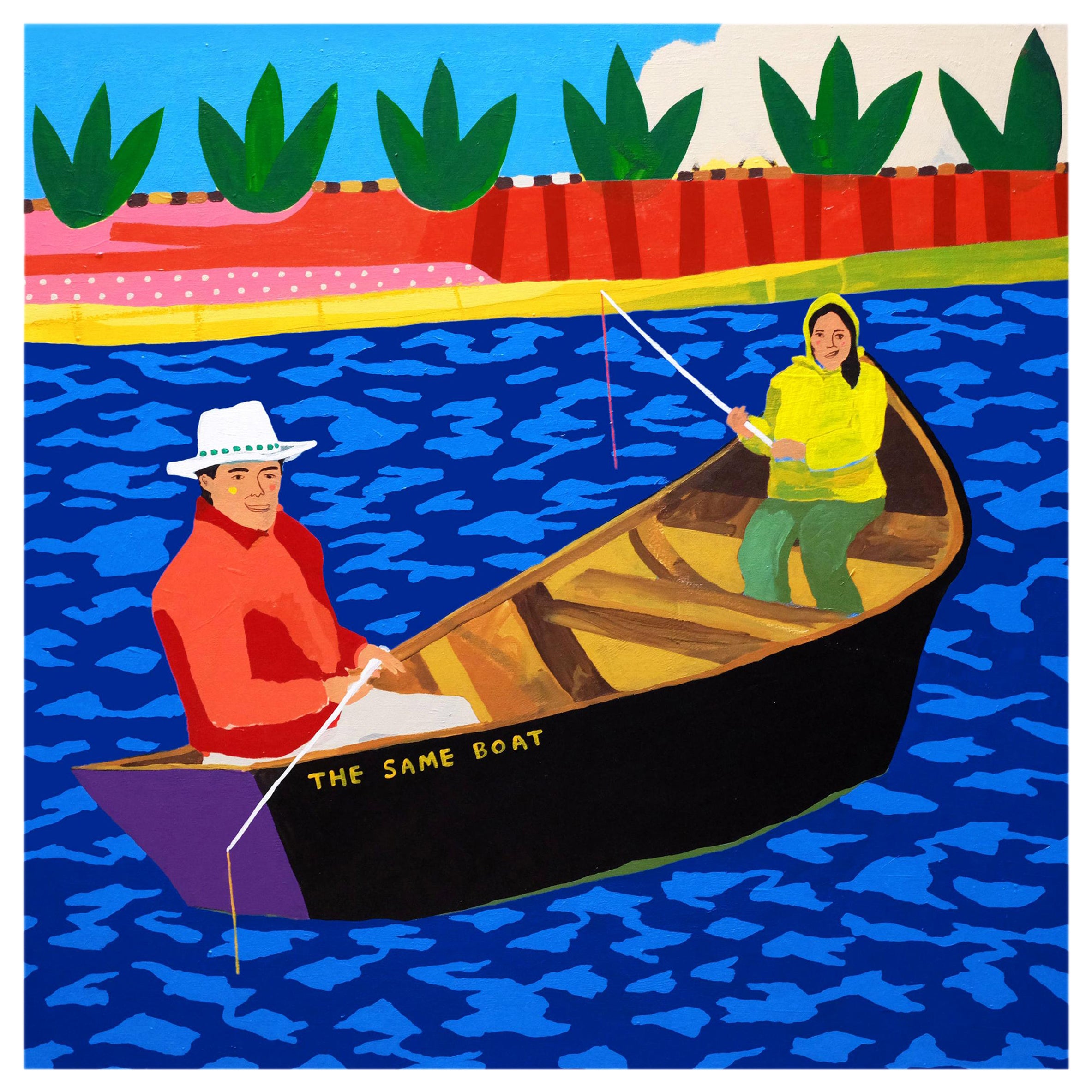 'They Were in the Same Boat' Portrait Painting by Alan Fears Pop Art For Sale