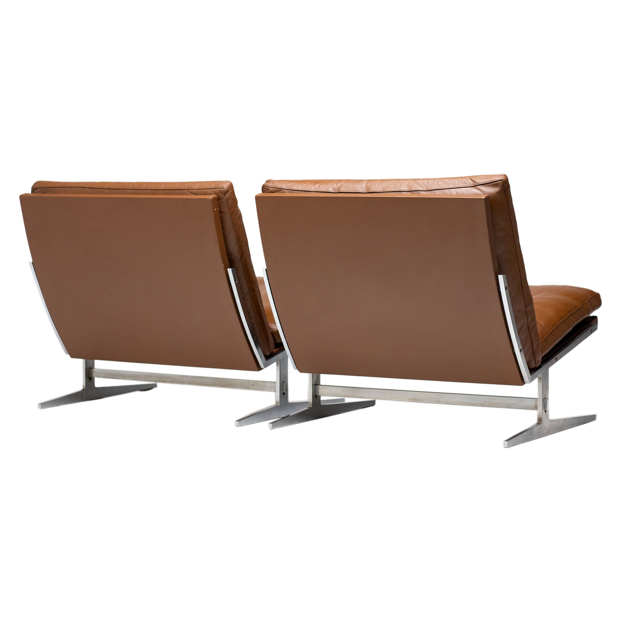 Pair of BO-561 Chairs in Leather by Preben Fabricius & Jorgen Kastholm