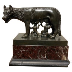 Italienische Grand Tour-Bronze der Romulus- und Remus-Gründer von Romulus aus dem 19. Jahrhundert