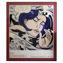 Roy Lichtenstein Signed Drowning Girl Museum of Modern Art Vintage 1989 Framed