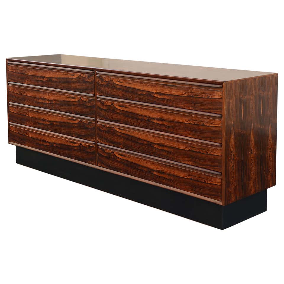 1960's Modern Rosewood Eight-Drawer Dresser Sideboard Chest Westnofa of ...
