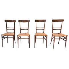 Italian Set of Four Leggera  Chairs  Attribuited to Gio Ponti 