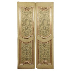 N.4 Antique Two-Winged Doors, Painted, Sculpted and Silvered, Italy '700