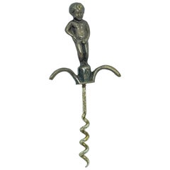 Antique Brussels Manneken Pis Souvenir Corkscrew, 1920s