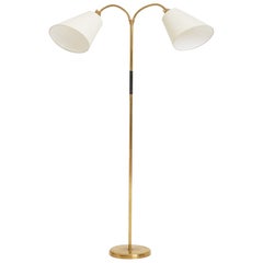 Mid-Century Brass Two-Arm Floor Lamp