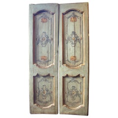 Double wing door, carved and painted in the panel, '700 Italy