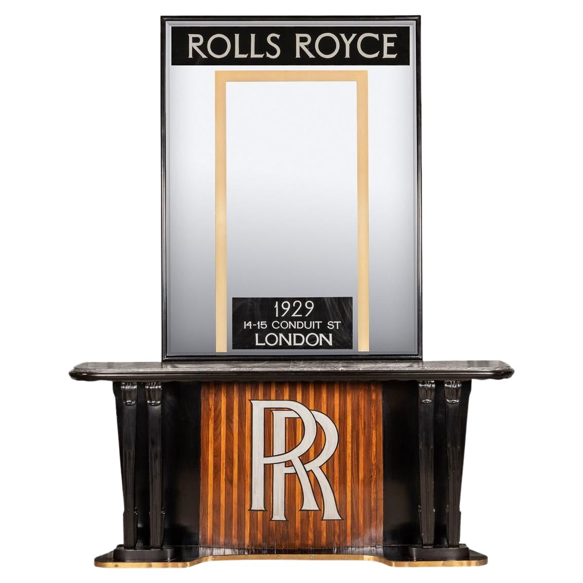 Miroir de détail et table console Rolls Royce du 20ème siècle, vers 1930