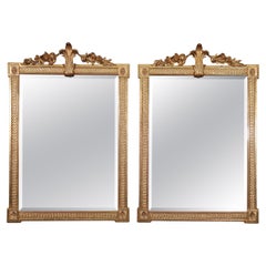 Pair of Carved Gilt French Directoire Style Mirrors