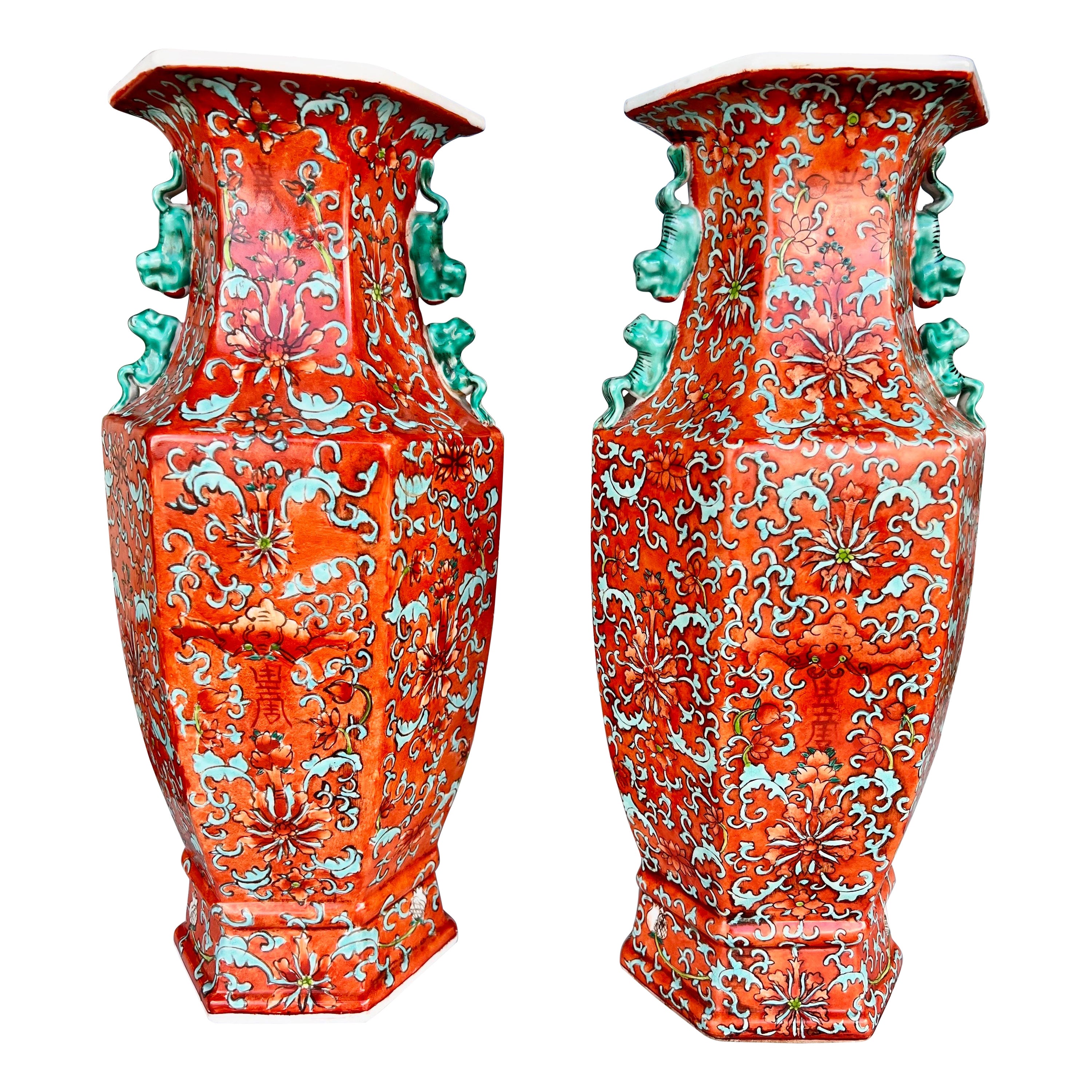 Original Chinese Ceramic Vases Early 20th Century