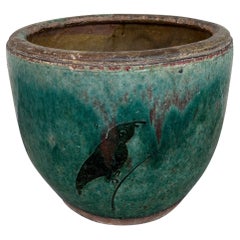 19th Century Chinese Green Glazed Ceramic Pot
