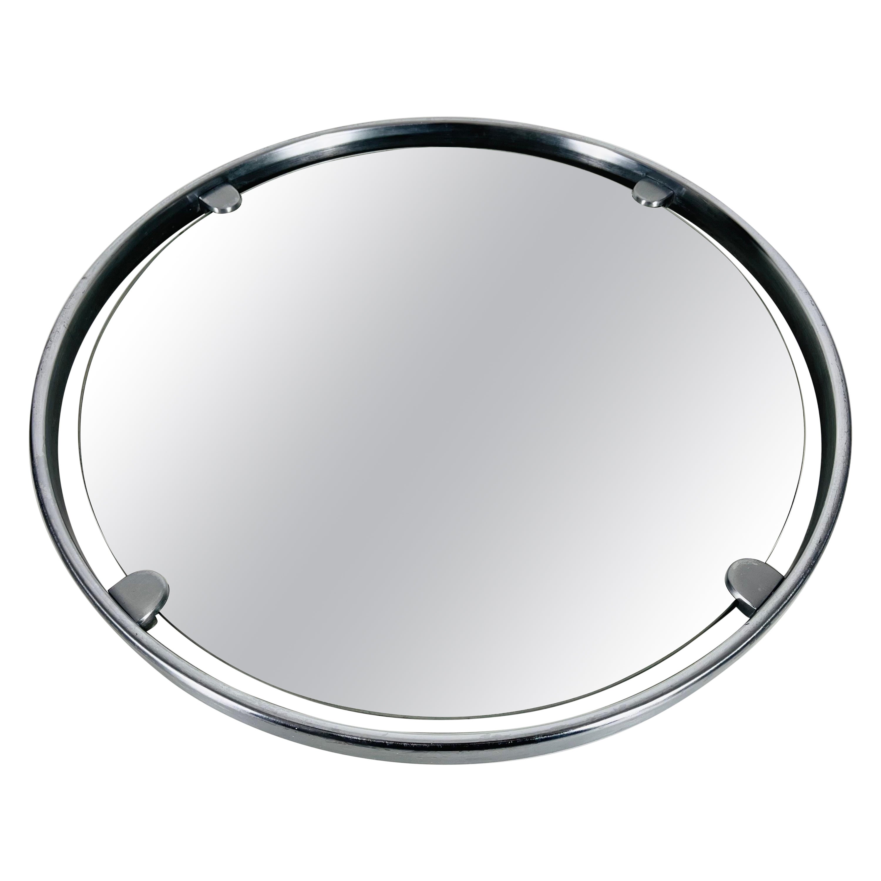 Heavy Aluminium Mirror by Hillebrand, Germany, 1960s For Sale