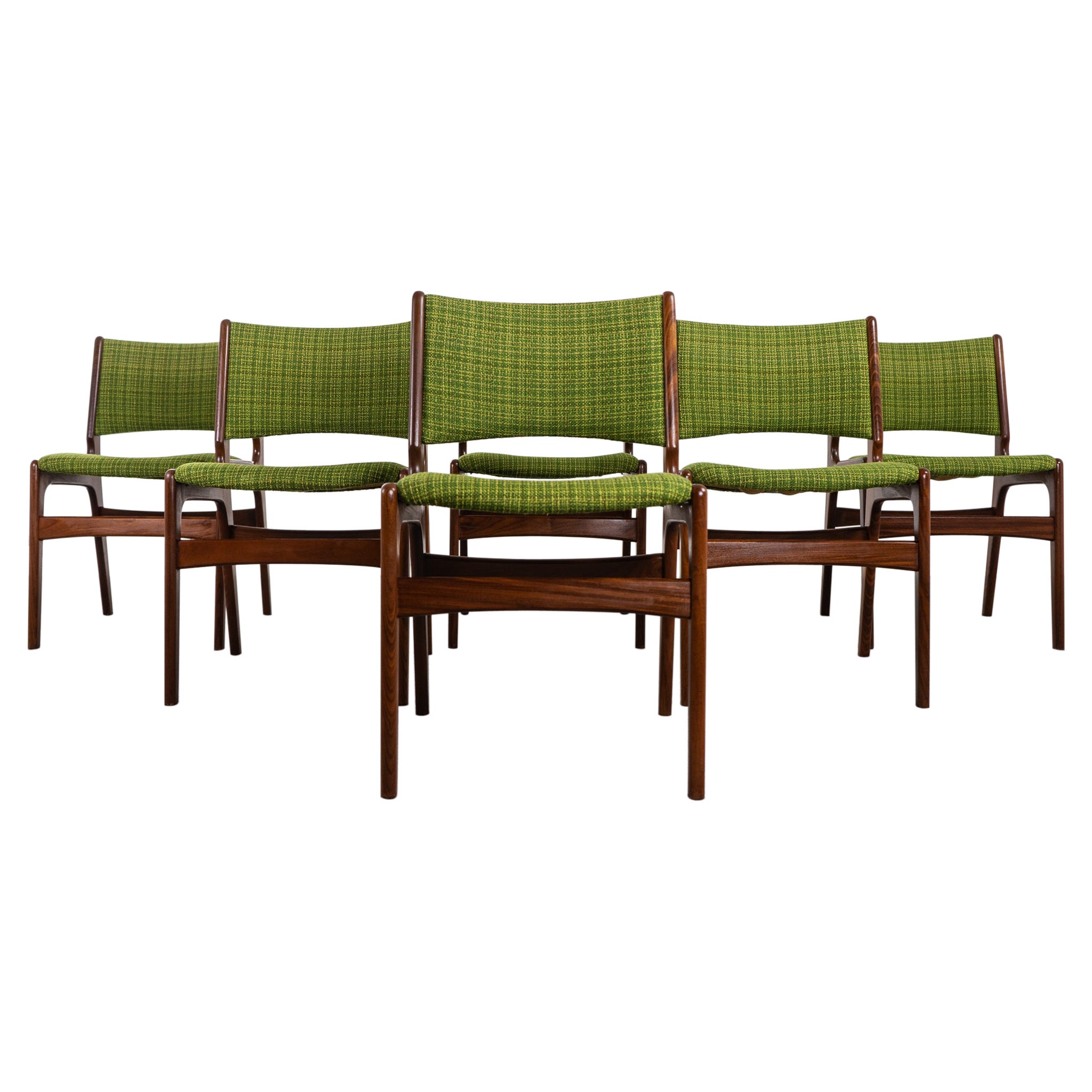 VTG Mid Century Danish Modern Dining Chairs Set 6 Solid Teak Original