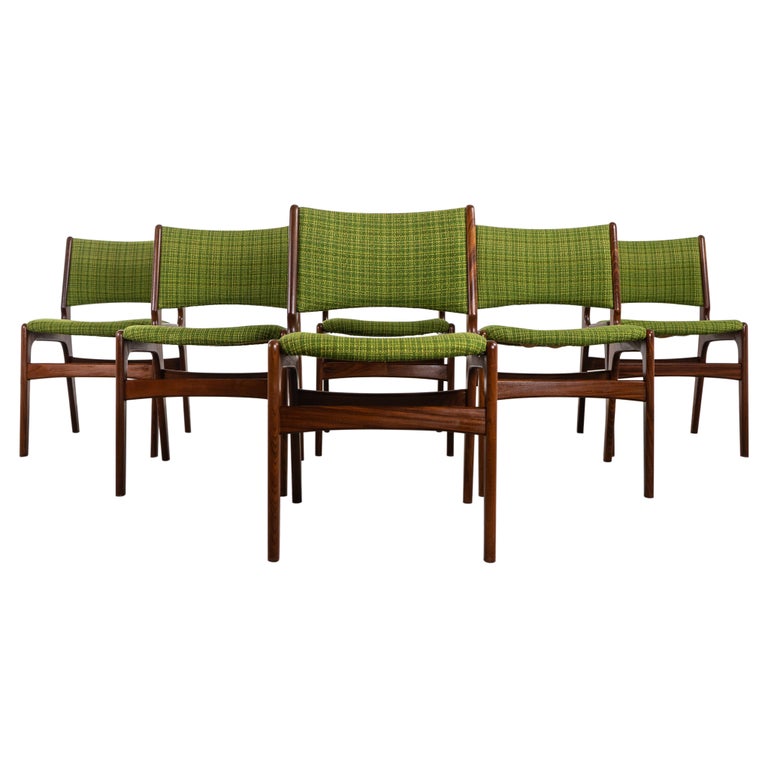 6 Danish Mid Century Modern Teak Dining Chairs For Sale at 1stDibs