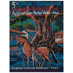 Wichie Torres, Caribbean Horse Show Serigraph, Signed, Puerto Rico, 1993