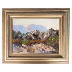 Used Impasto Mountains American Southwest Landscape Oil Painting, Signed