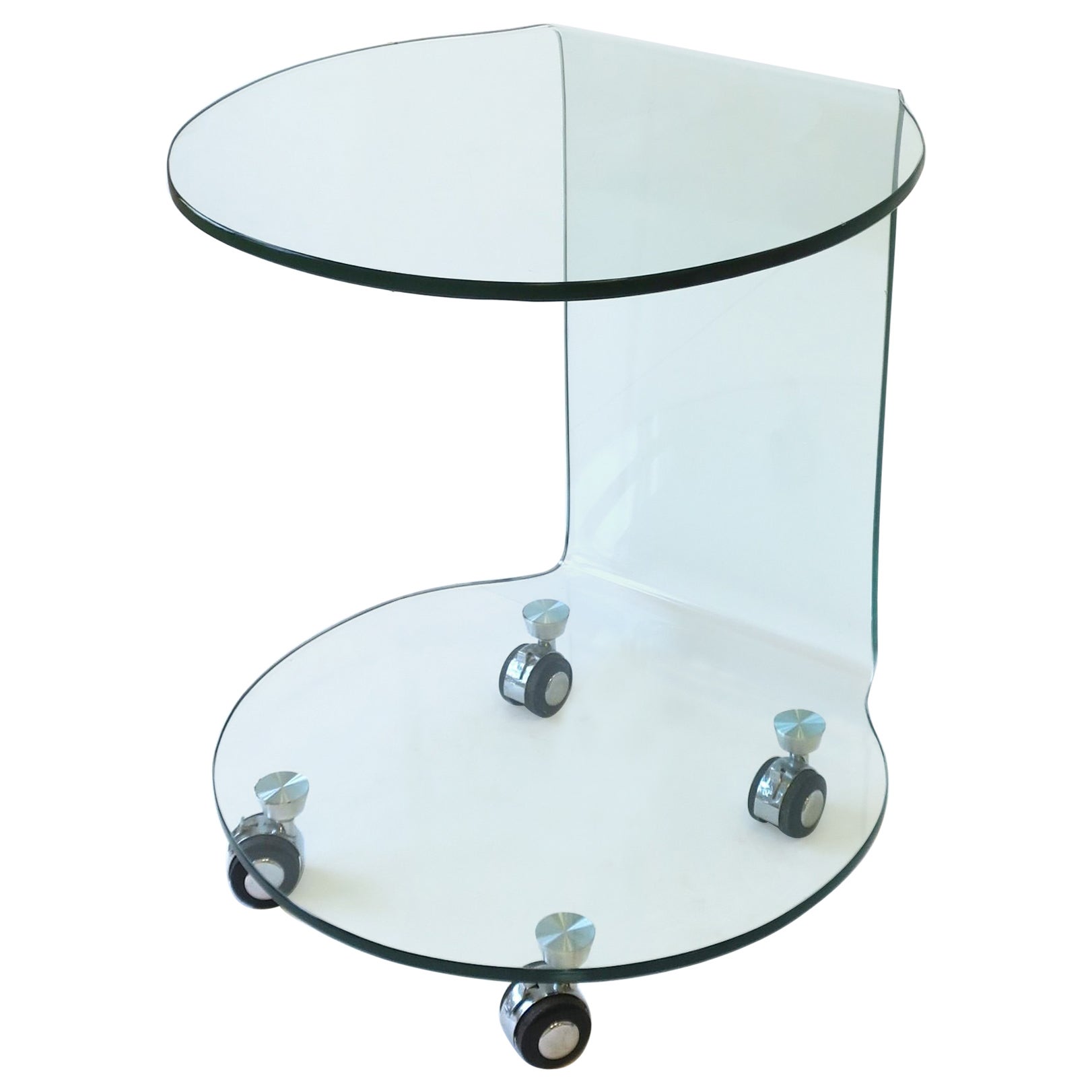 Postmodern Bent Glass Side or End Table in the Style of Fiam For Sale