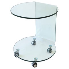 Postmodern Bent Glass Side or End Table in the Style of Fiam