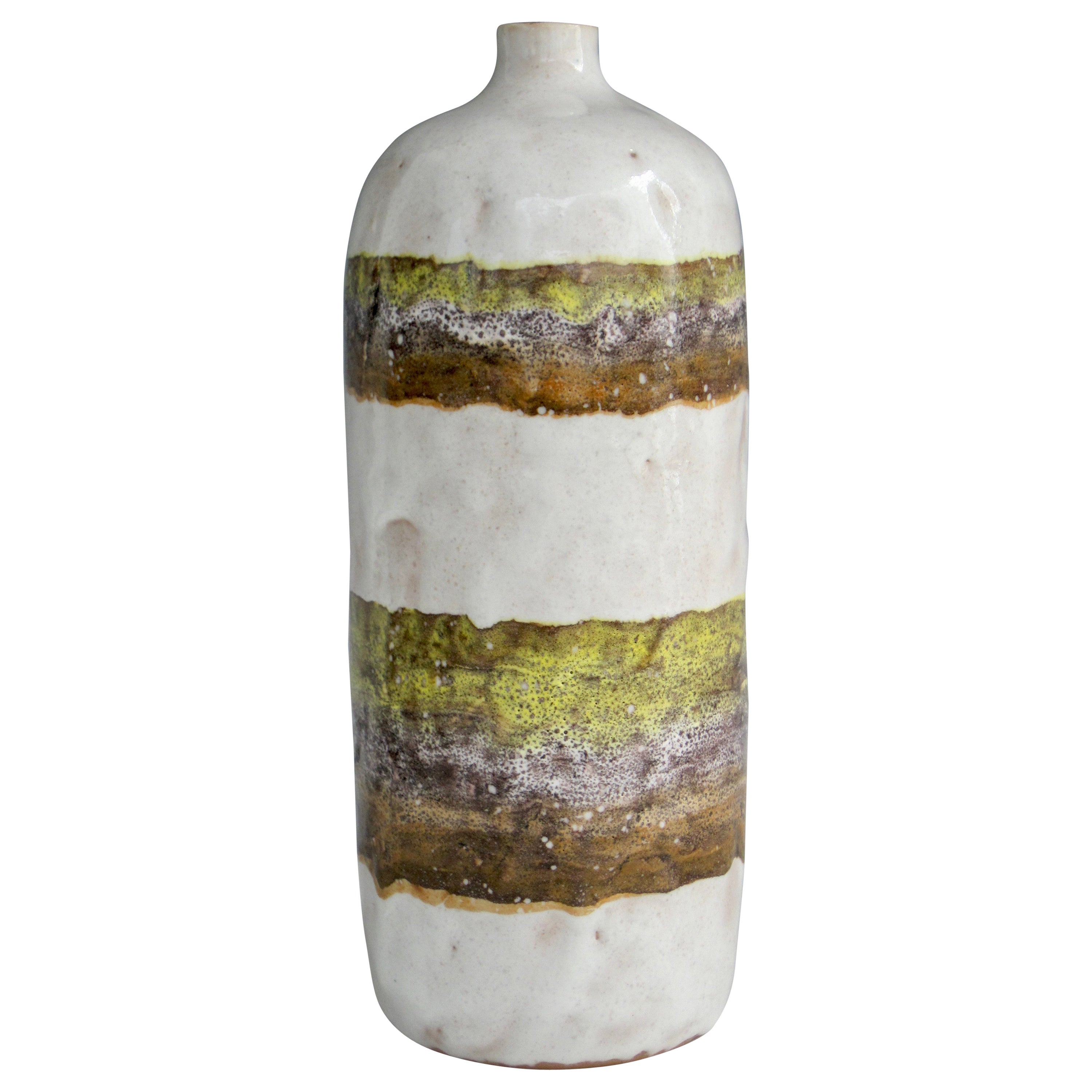 Italian Volcanic Glaze Bottleneck Vase for Raymor, 1960s For Sale