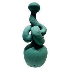 Escultura o Lámpara de Mesa Nudo, en Wintergreen, hecha a mano por la artista Stef Duffy