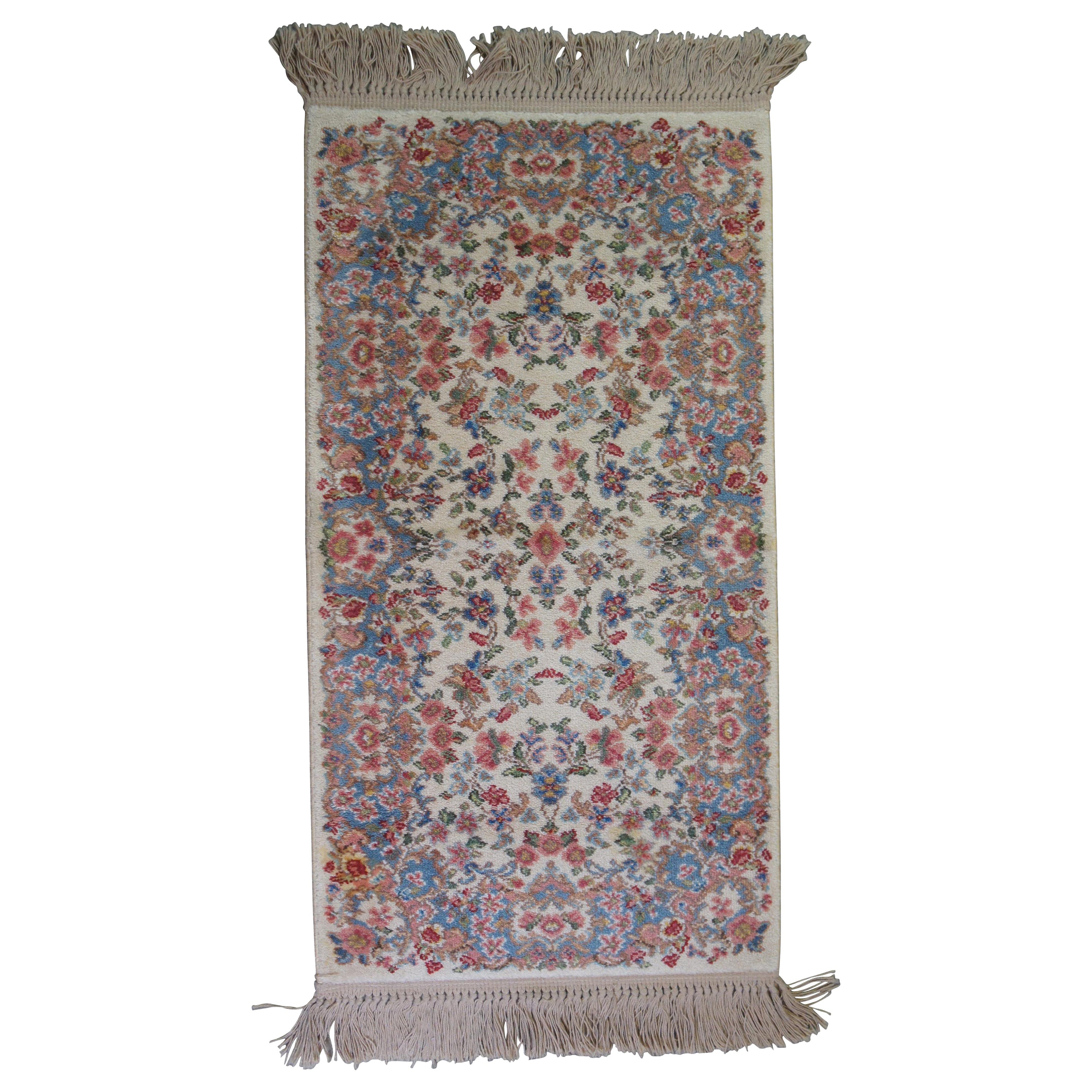 2 Vintage Karastan Ivory Kirman Wool Area Rugs Carpets Mats #788 at 1stDibs