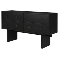 21st Century Private Collection Dark Oak and Aged Brass Minimalist Sideboard