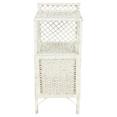 Small White Wicker Cabinet