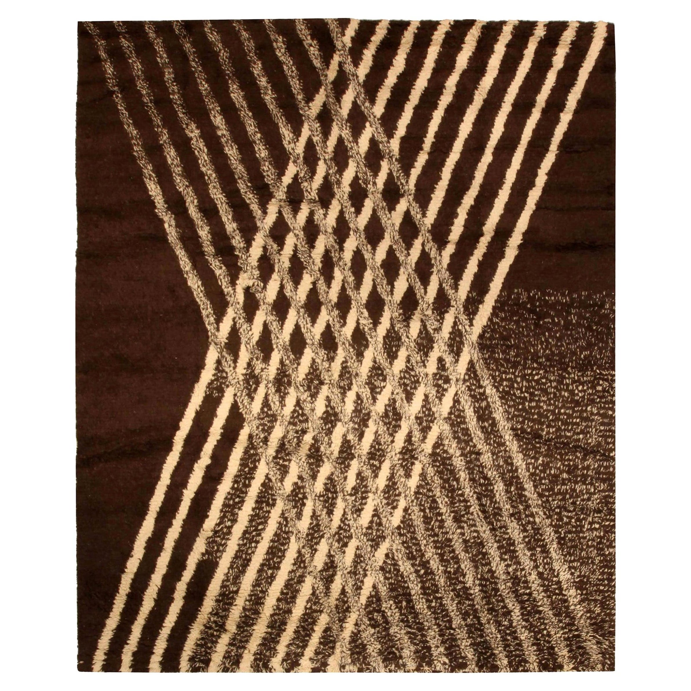 Large Moroccan Style Brown Wool Rug by Doris Leslie Blau For Sale at