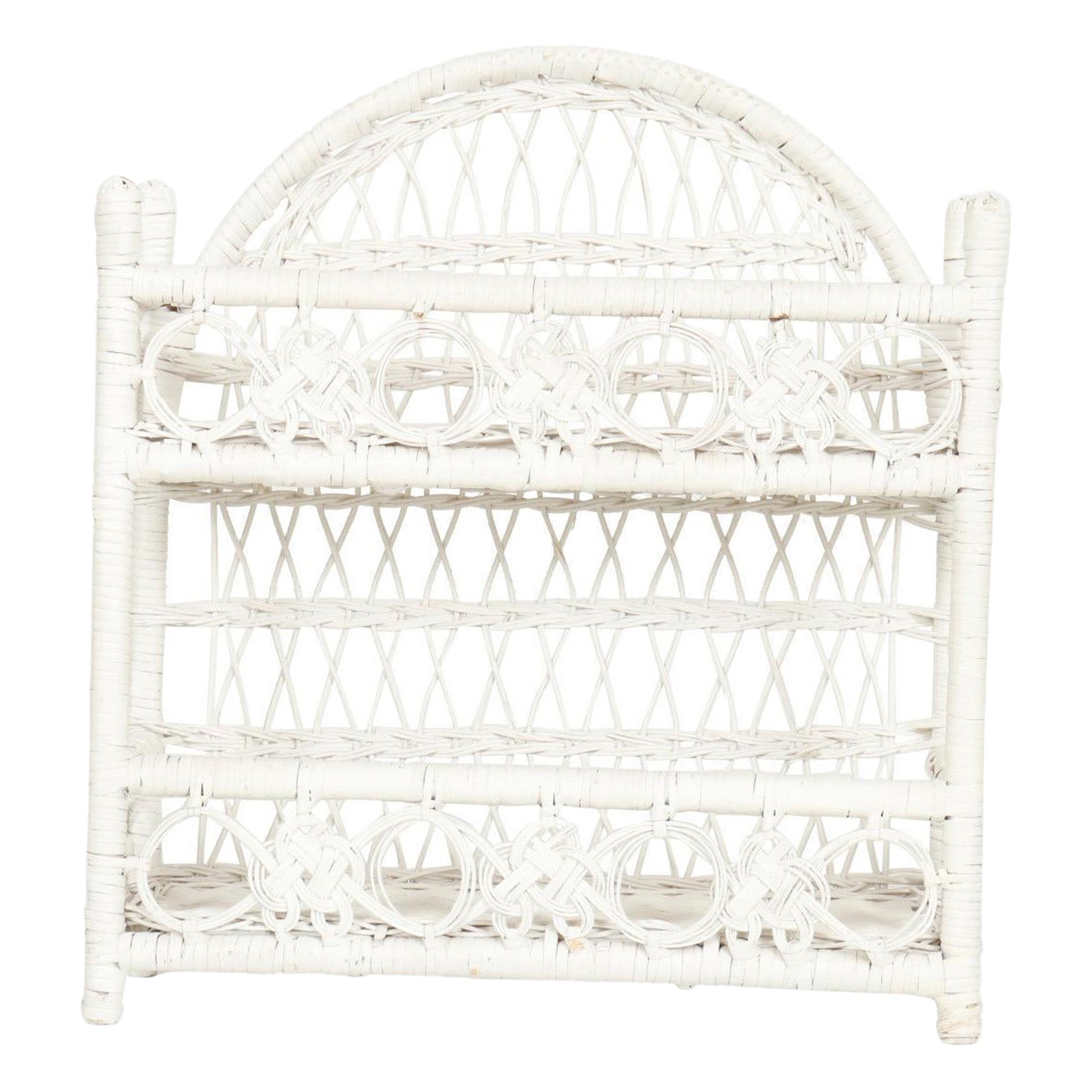 Small White Wicker Cabinet For Sale at 1stDibs