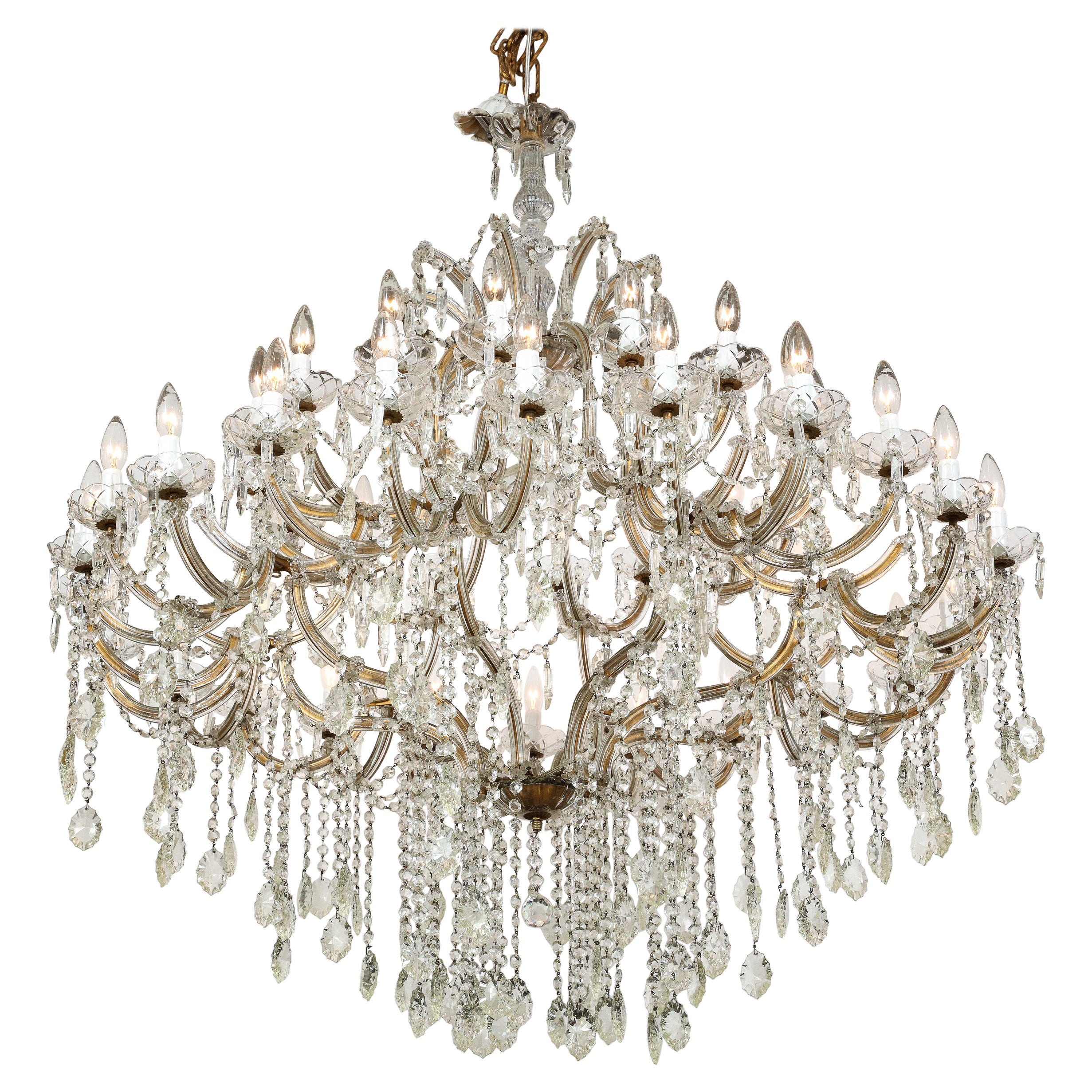 Monumental German Schonbek Painted Brass and Crystal Chandelier at ...