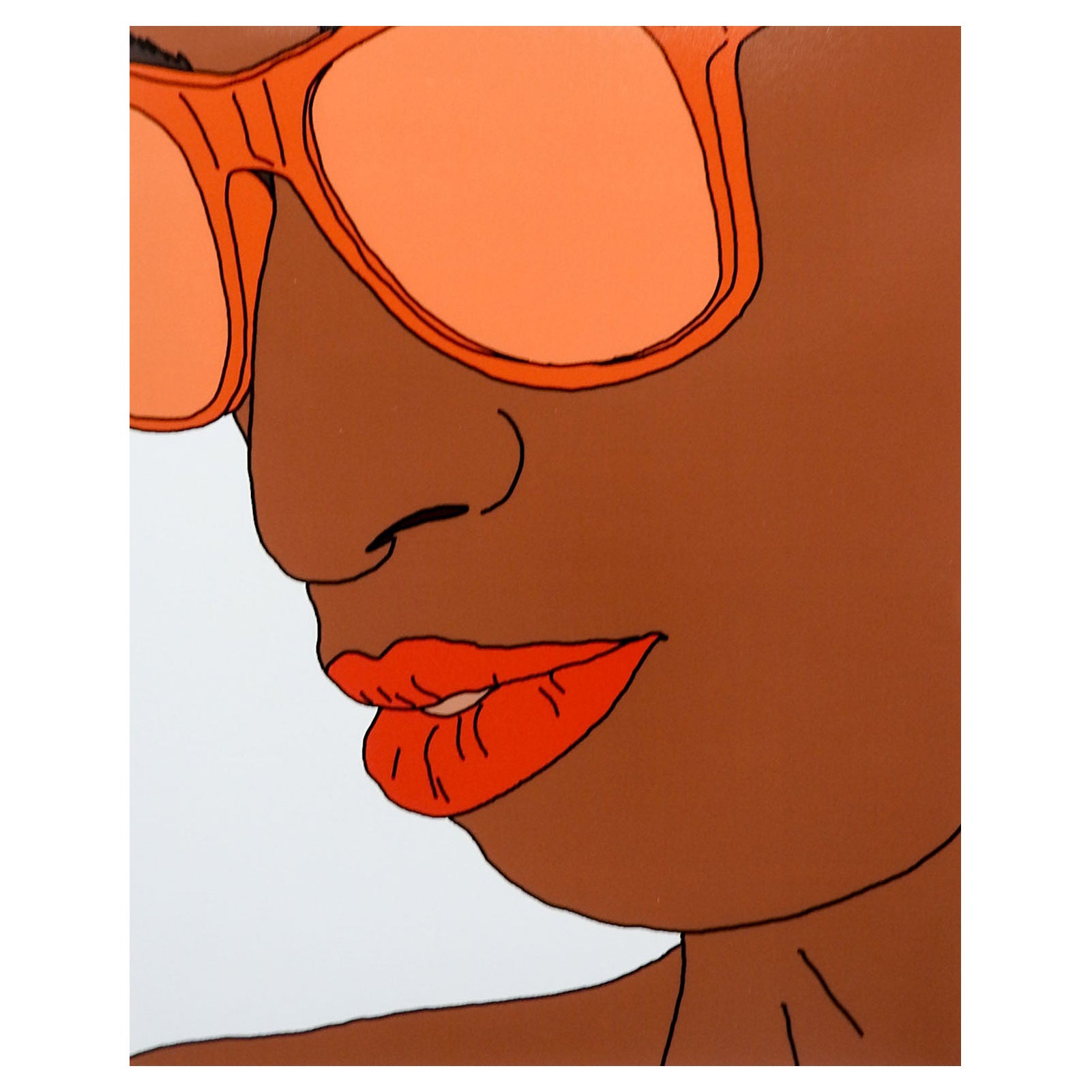 Contemporary Pop Art Orange Wayfarers Print For Sale
