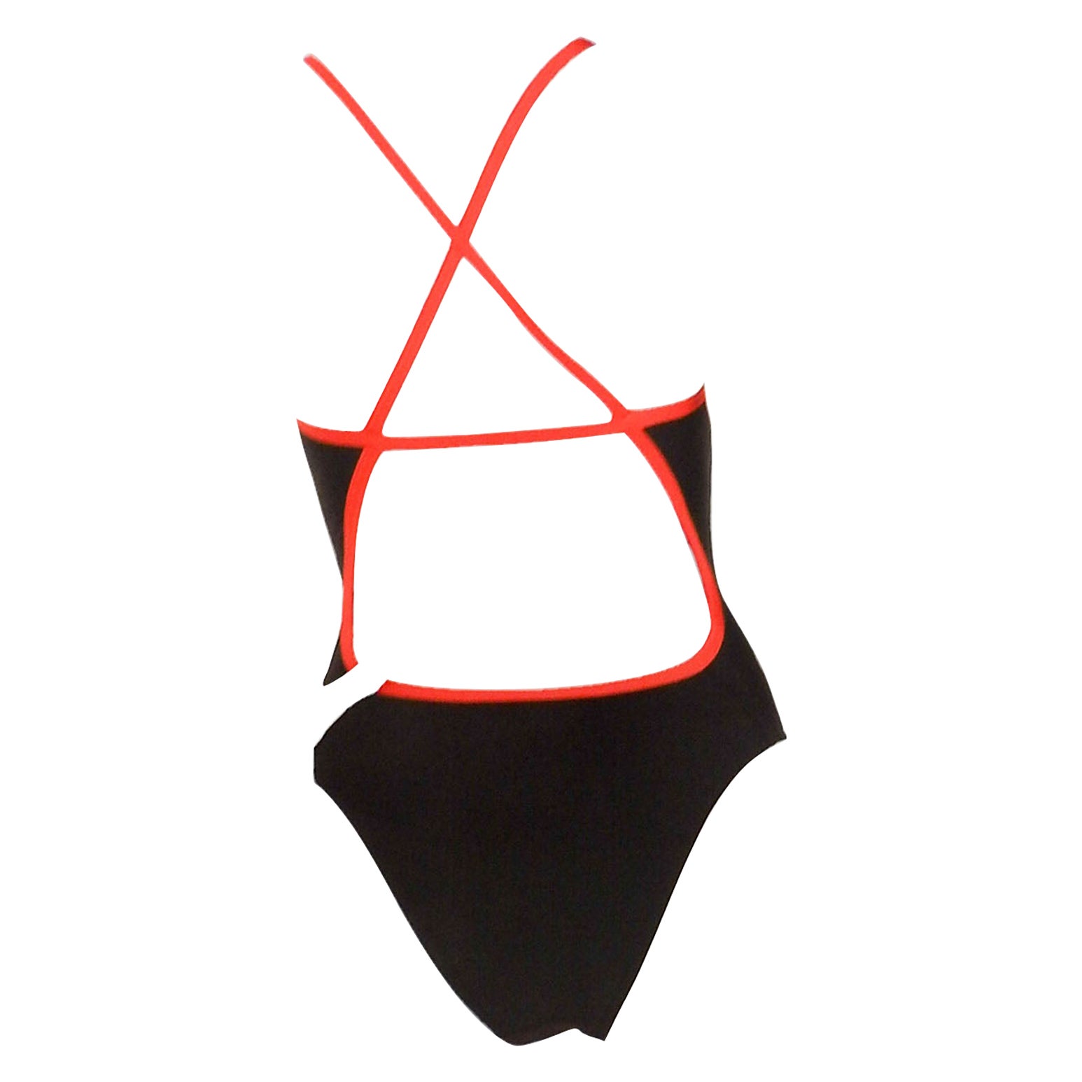 Contemporary Pop Art Black & Red Swimsuit Print