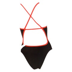 Contemporary Pop Art Black & Red Swimsuit Print