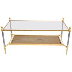 Maison Jansen Gilt Brass and Glass Coffee Table from 1960 10
