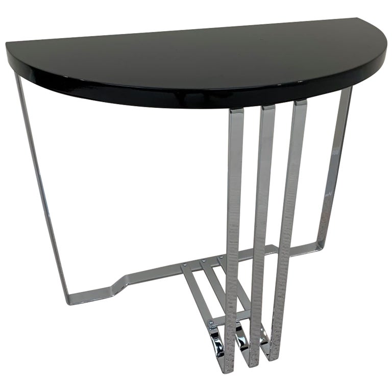 American Machine Age Art Deco Half Circle Table by Wolfgang Hoffman C ...