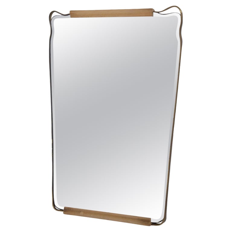 Vintage Wooden Wall Mirror For Sale at 1stDibs