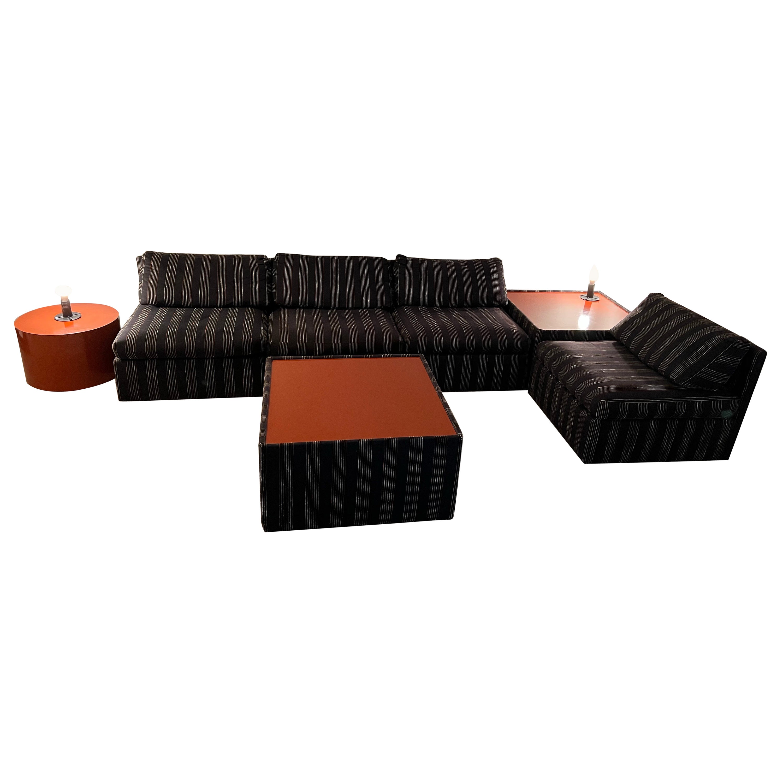 Stunning 6 Piece Milo Baughman Sectional Pit Group by Thayer Coggin circa 1980