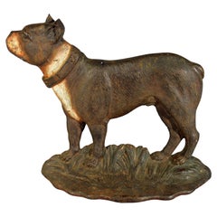 Antique American Cast Iron Doorstop in the Form of a Boston Terrier