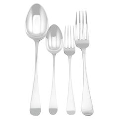 Antique Sterling Silver Canteen of Cutlery for Twelve Persons