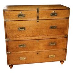 19th Century Oak Campaign / Military Chest of Drawers
