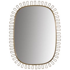 Svenskt Tenn 'Attribution', Wall Mirror, Brass, Mirror Glass, Sweden, c. 1950s