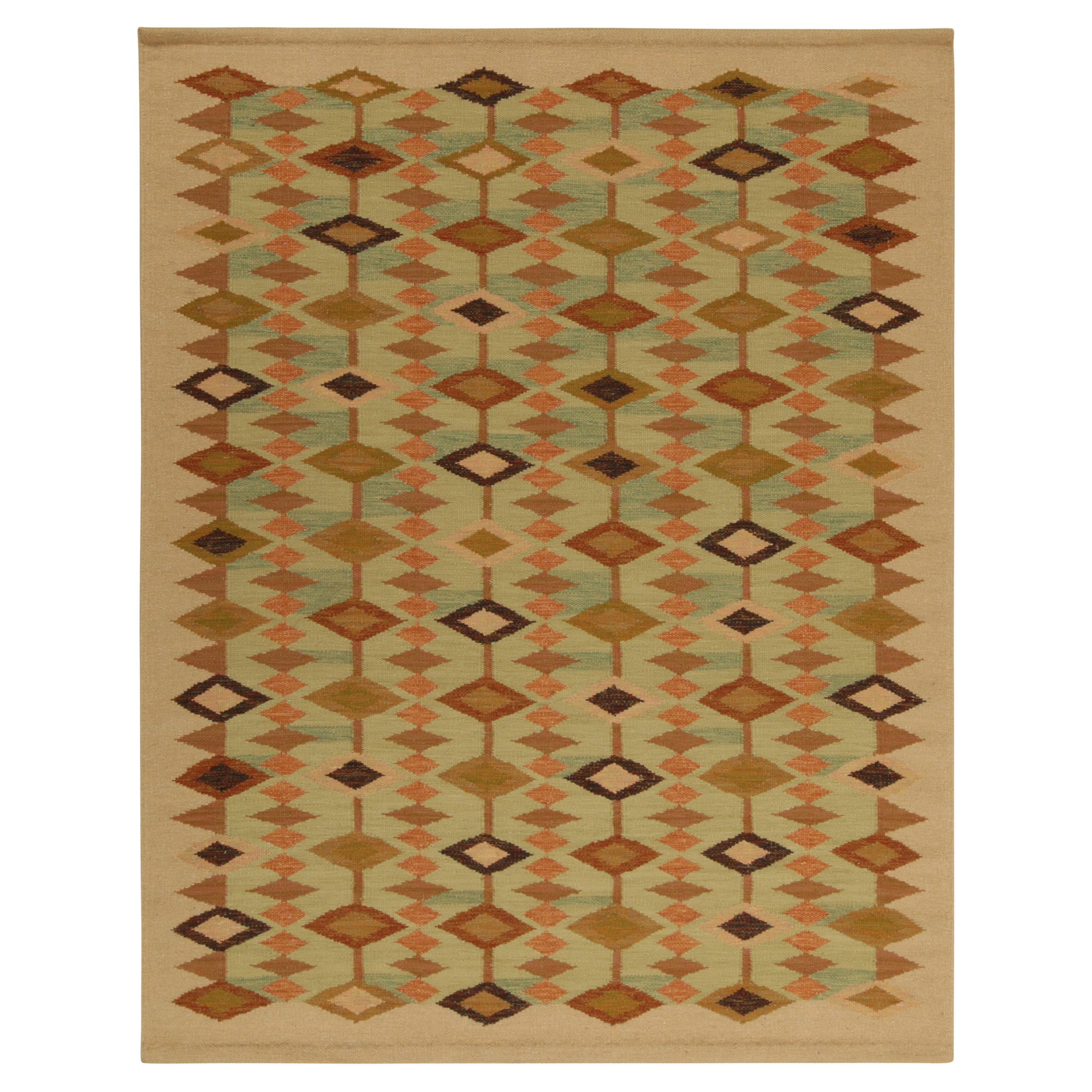 Teppich and Kilims Skandinavischer Stil Teppich in Grün, Beige und Gold ...